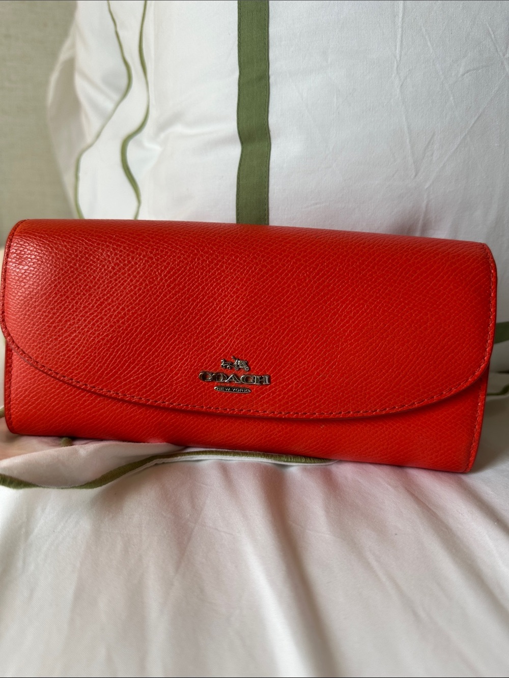 Coach Coral Leather Continental Wallet - Coach